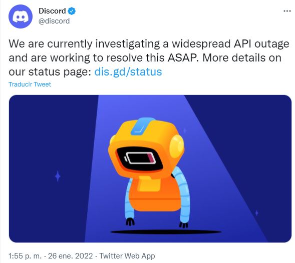 Se cae Discord, CrunchyRoll y otros servicios a primeras horas del día.